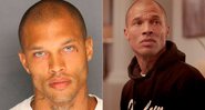 Jeremy Meeks em foto divulgada pela polícia, em 2014, e em cena do filme Trigger - Foto: Stockton Police Department e Reprodução