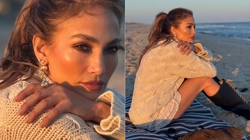 Jennifer Lopez postou fotos na praia com música sugestiva