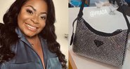 Funkeira ganhou uma bolsa da grife Prada, modelo em cetim com cristais artificiais - Reprodução / Instagram