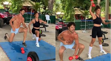 José Loreto e Juliana Paes pegam pesado durante treino - Foto: Reprodução / Instagram @joseloreto