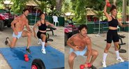 José Loreto e Juliana Paes pegam pesado durante treino - Foto: Reprodução / Instagram @joseloreto