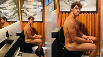 José Loreto aparece nu enquanto usa vaso sanitário - Foto: Reprodução / Instagram