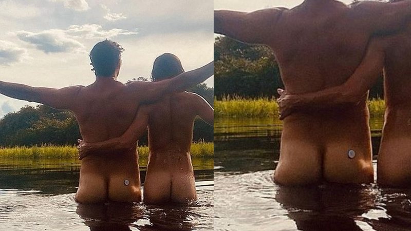 Ator posou nu ao lado de Jesuíta Barbosa nos bastidores de Pantanal - Foto: Reprodução / Instagram