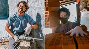 José Loreto está trabalhando de ajudante de pedreiro na obra de sua nova casa - Foto: Reprodução/ Instagram