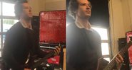 Joseph Quinn ensaiando a música da banda "Metallica" - Foto: Reprodução / Twitter