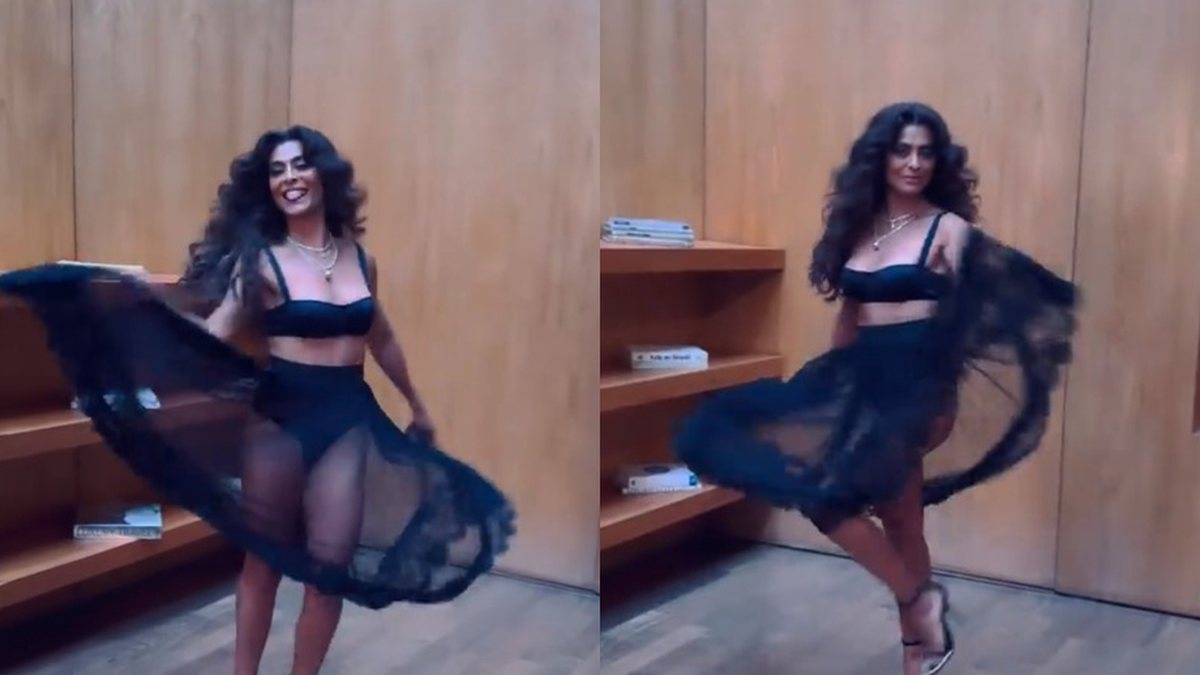 Cenapop · Juliana Paes aparece dançando em bastidores de ensaio usando saia  transparente