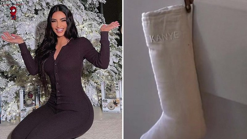 Kim Kardashian colocou meia com nome do ex-marido em decoração natalina - Foto: Reprodução / Instagram