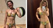 Karina compartihou com os seguidores antes e depois fazendo uma comparação com seu corpo - Reprodução/Instagram