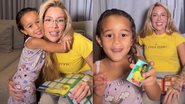 Karoline Lima mostrou reação da filha ao encontrar figurinha de Éder Militão