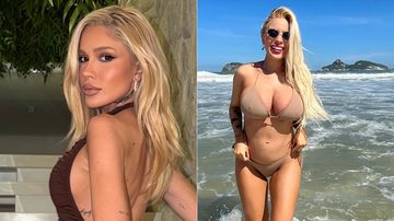 Karoline Lima postou foto antiga (à direita) e falou sobre retirada de procedimentos