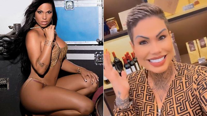 Karyn Alves, a MC Sexy, em foto antiga, na revista Sexy, e em clique atual - Foto: Divulgação