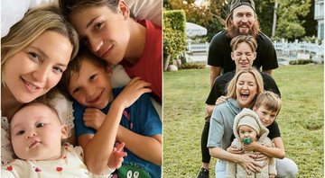 Kate Hudson com os três filhos e o atual companheiro, Danny Fujikawa - Foto: Reprodução / Instagram@katehudson