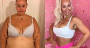 Kayla Lavende antes e depois de eliminar quase 90 quilos - Foto: Reprodução/ Instagram@wls_barbie