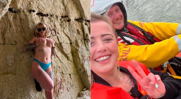 Michaela Ogilvie entrou em caverna para fazer fotos para o OnlyFans e teve que ser resgatada pela guarda costeira - Foto: Reprodução/ Instagram@kayla_evelynx