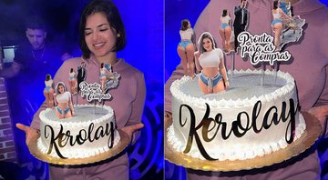 Kerolay Chaves ganhou bolo temático em seu aniversário de 22 anos - Foto: Reprodução/ Instagram@kerolay_chaves