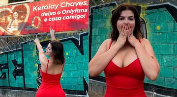 Kerolay Chaves foi pedida em casamento por fã em outdoor - Foto: Reprodução/ Instagram@kerolay_chaves