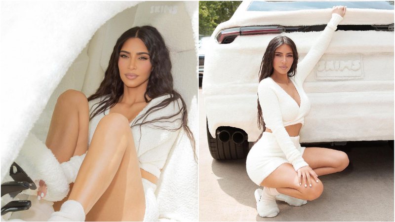 Kim Kardashian aparece em "carro de pelúcia" - Foto: Reprodução / Instagram