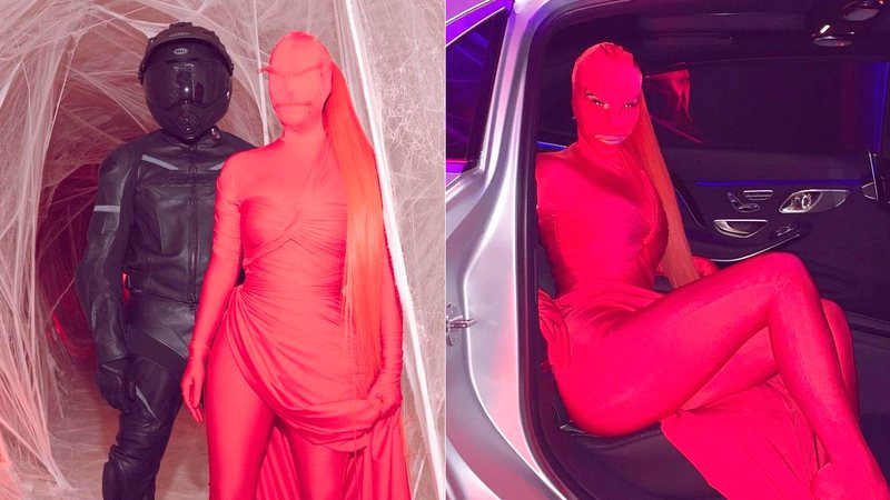 Kim Kardashian apareceu irreconhecível em fantasia de alienígena - Foto: Reprodução/ Instagram@kimkardashian