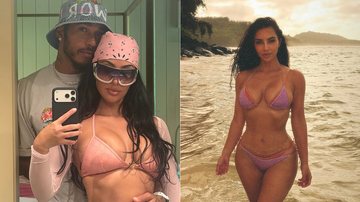 Kim Kardashian mostrou fotos das férias com Lewis Hamilton e a família