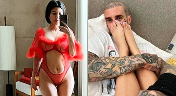 Kourtney Kardashian exibiu corpão de lingerie e mostrou fetiche do marido por pés - Foto: Reprodução/ Instagram@travisbarker