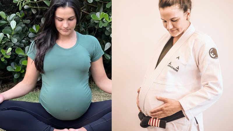 Lutadora compartilhou foto do barrigão nas redes sociais na reta final da gravidez - Reprodução/Instagram