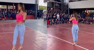 Larissa Tomásia recebe aplausos ao visitar escola onde estudou - Foto: Reprodução / Instagram