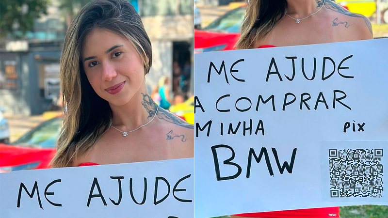 Larissa Sumpani fez campanha nas ruas para comprar BMW - Foto: Reprodução/ @eusumpani