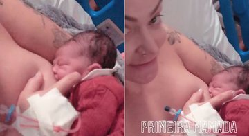 Laura Keller mostrou primeira mamada do filho - Foto: Reprodução/ Instagram