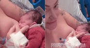 Laura Keller mostrou primeira mamada do filho - Foto: Reprodução/ Instagram