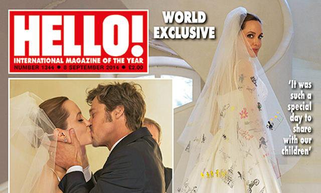 Vestido de noiva de Angelina Jolie carrega desenhos feitos pelos filhos - Créditos: Divulgação