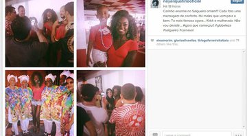 Nayara Justino visita quadra da Salgueiro - Créditos: Reprodução/ Instagram