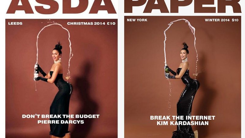 Campanha da ASDA inspirada no ensaio de Kim Kardashian - Créditos: Divulgação