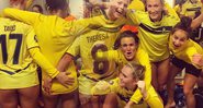Theresa Nielsen comemora vitória sobre o Fortuna no vestiário - Créditos: Reprodução/ Instagram