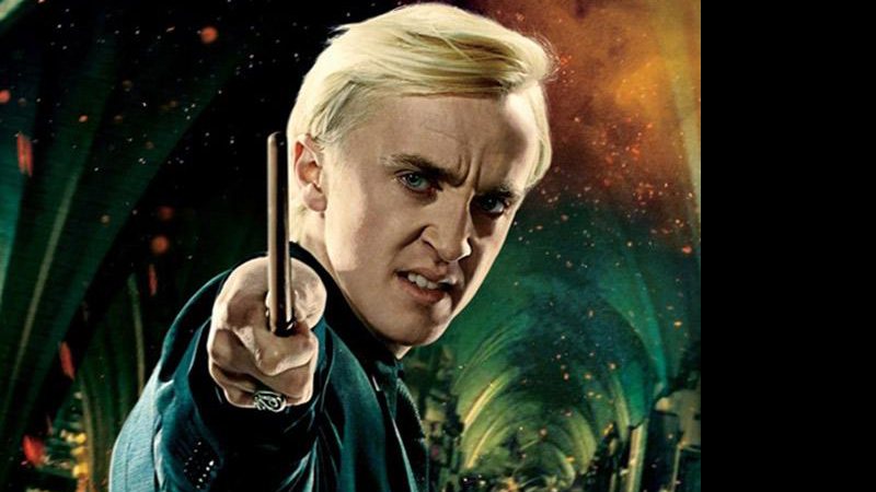 Tom Felton como o vilão Draco Malfoy da franquia Harry Potter. Crédito: Divulgação