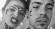Isabelli Fontana e Di Ferrero em ensaio com tatuagens falsas. Crédito: Reprodução/Instagram