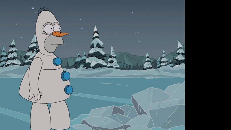 Os Simpsons ganha abertura de Natal e tira sarro da animação Frozen. Crédito: Reprodução/YouTube