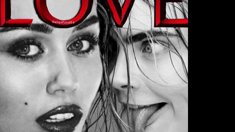 Miley Cyrus colocou seu rosto no lugar de Kim Kardashian na capa da Love Magazine. Crédito: Reprodução/Instagram