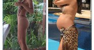 Daniela Albuquerque antes e durante a gravidez - Foto: Reprodução/ Instagram