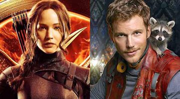 Jennifer Lawrence e Chris Pratt em seus famosos papéis em Jogos Vorazes e Guardiões da Galáxia, respectivamente. Crédito: Reprodução
