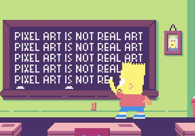 Cena da abertura de Os Simpsons recriada em pixel art. Crédito: Reprodução/YouTube