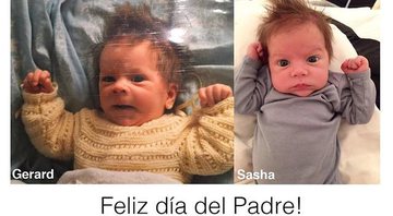 Shakira compara foto de Piqué com a do filho Sasha (Reprodução/Instagram)