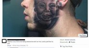 O norte-americano Christien Sechrist tatuou o rosto do filho em seu próprio rosto - Foto: Reprodução/ Facebook