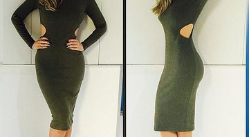 Ex-BBB Fernanda Keulla com o vestido da coleção Kim Kardashian - Foto: Reprodução/ Instagram