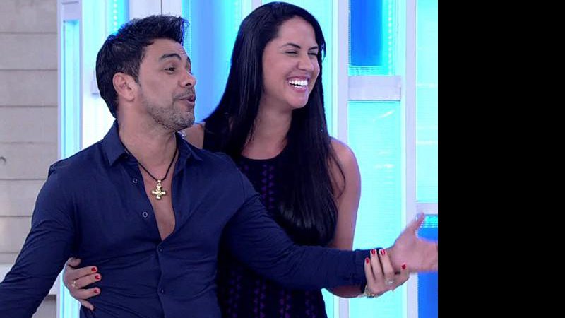 Zezé Di Camargo e a namorada Graciele Lacerda (Foto: TV Globo)