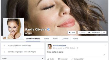 Paolla Oliveira aderiu a campanha Curiosidade Salva no Facebook - Foto: Reprodução/ Facebook