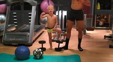 Neymar malha e o filho Davi Lucca se diverte - Foto: Reprodução/ Instagram
