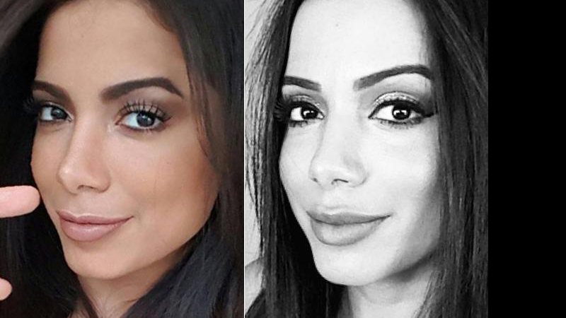 Anitta em meados de dezembro de 2015 (à esquerda) e no início de fevereiro de 2016 - Foto: Reprodução/ Instagram