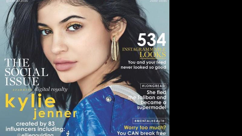 Kylie Jenner na capa da edição britânica da revista Glamou - Foto: Reprodução/Instagram