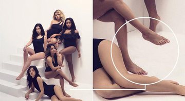 Em uma das imagens do ensaio, Ally Broke, do Fifth Harmony, aparece com dois pés direitos - Foto: Divulgação/ Billboard
