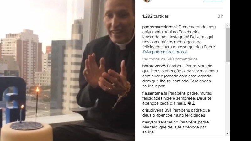 Padre Marcelo Rossi estreia no Instagram - Foto: Reprodução/Instagram